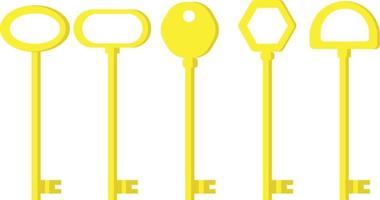 vector de ilustración de llave de casa amarilla diferentes modelos