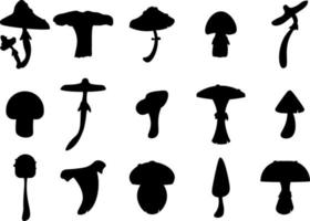 isolated illustration of different mushroom patterns nature vector icon