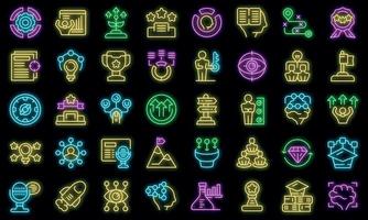 Expert icons set outline vector. Personal talent vector neon
