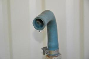 Plumbing homemade water tap in the summer kitchen photo