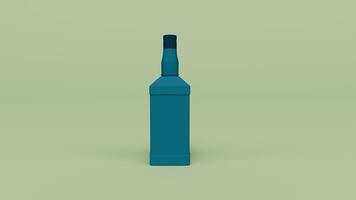 ilustración de renderizado de botella de vino con fondo foto