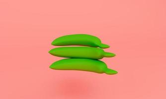 green color banana 3d rendering on Mona Lisa color background photo