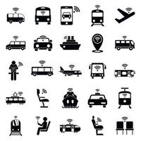 Wifi in transport icon set, simple style vector