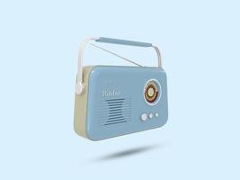 Old radio 3D icon. Vintage radio 3D symbol. Retro Radio illustration. 3D Rendered Illustration. 3D rendered illustration. photo