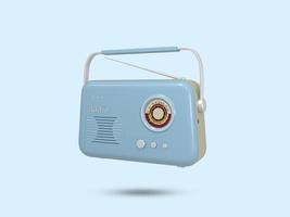 Old radio 3D icon. Vintage radio 3D symbol. Retro Radio illustration. 3D Rendered Illustration. 3D rendered illustration. photo