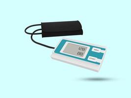 Blood pressure monitor on white background. Medical electronic tonometer. Automatic blood pressure monitor. 3D rendered illustration. photo