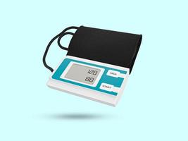 Blood pressure monitor on white background. Medical electronic tonometer. Automatic blood pressure monitor. 3D rendered illustration. photo