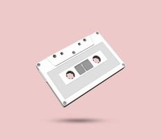 Old retro vintage Audio music cassette tape. Retro music audio cassette 80s. 3D Rendered illustration. photo