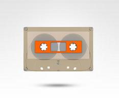 vieja cinta de casete de música de audio retro vintage. Casete de audio de música retro, años 80. Ilustración procesada en 3D. foto