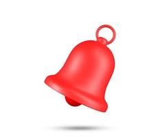 Bell, notification, alarm 3d icon. 3d notification bell icon isolated on white background. New notification alert symbol in red color.  3D Rendered Illustration. photo