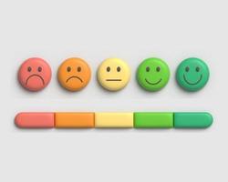 3D illustration of satisfaction scale of user experience for both good and bad photo