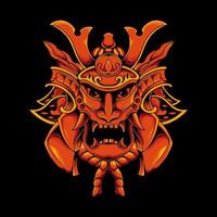 onimask with samurai helmet vector illustration