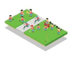 Training concept banner, isometric style vector