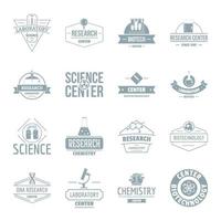 Chemical science logo icons set, simple style vector