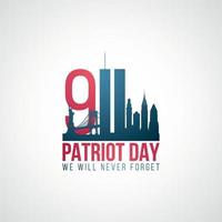Twin Towers, 911. USA Patriot Day banner. vector