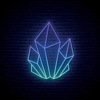 Crystal neon sign vector