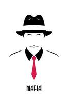 Gangster with mustache vector