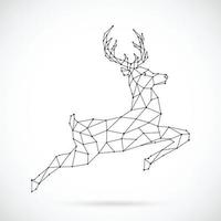 Abstract polygonal deer design vector