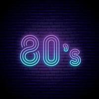 80s neon sign. vector