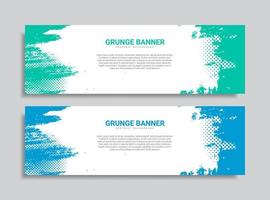 grunge banner design set in two colors vector