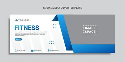 fitness social media cover design or web banner vector