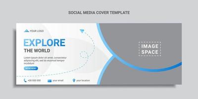 travel social media cover design template or web banner vector