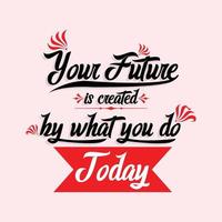 Inspiring Creative Motivation Quote Poster Concept, your future is created by what you do today vector