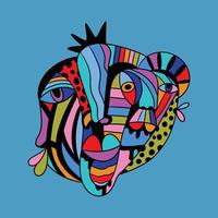 diseño decorativo creativo único abstracto colorido multicolor cubismo surrealismo estilo obra de arte vector