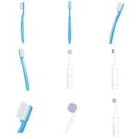 Toothbrush dental mockup set, realistic style vector