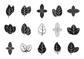 Basil leaf icons set simple vector. Agriculture healthcare vector