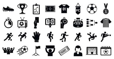 Soccer icons set, simple style vector