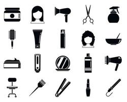 Beauty stylist icons set, simple style vector