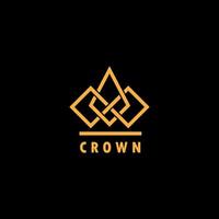 Crown logo vector line concept.