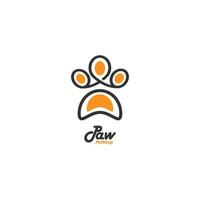 Paw animal logo vector. vector