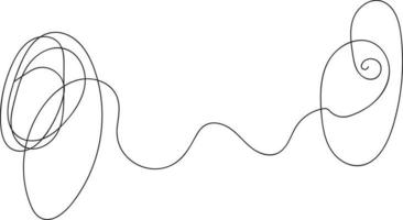 Single One continuous line drawing. Modern single line art. vector