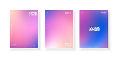 Colorful modern gradient covers blue template design set vector