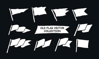 Big Set of Hand Drawn Ribbon Banner. Banner Ribbon and Flag Design Element. Vector Illustration