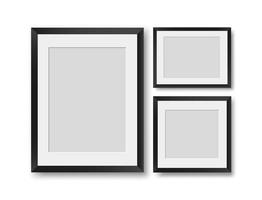 Picture frames. Photoframes mockup. vector