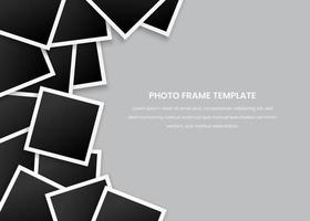 stacked photo frames set with text space vector