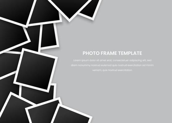 stacked photo frames set with text space