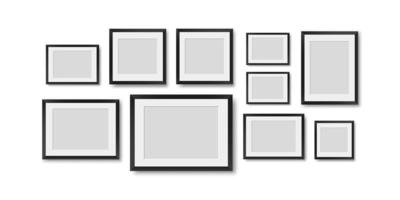 Picture frames. Photoframes mockup. vector