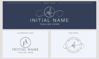 A F F A Initial handwriting signature logo template vector. Hand lettering for designs vector