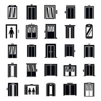 Elevator icons set, simple style vector