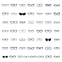 Glasses icons set, simple style vector