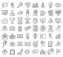 Startup icons set, outline style vector