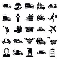 Free shipping icons set, simple style vector