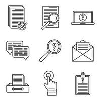 Request online form icons set, outline style vector