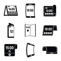 Phone flexible display icons set, simple style vector