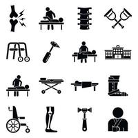 Chiropractor icons set, simple style vector