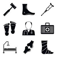 Podiatrist icons set, simple style vector